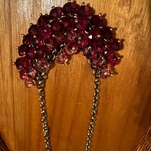 Vintage Pink Beaded Necklace Statement Necklace Barbie Pink Chain attached beads